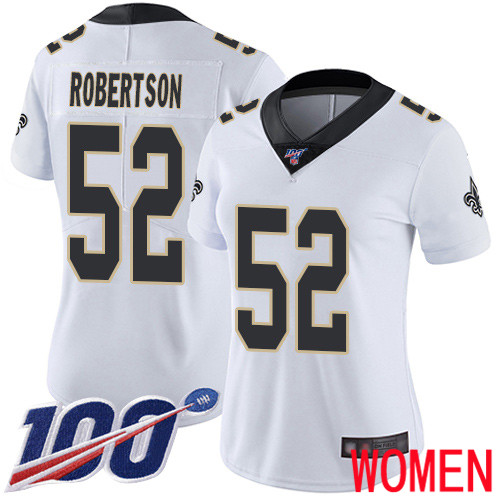 New Orleans Saints Limited White Women Craig Robertson Road Jersey NFL Football #52 100th Season Vapor Untouchable Jersey